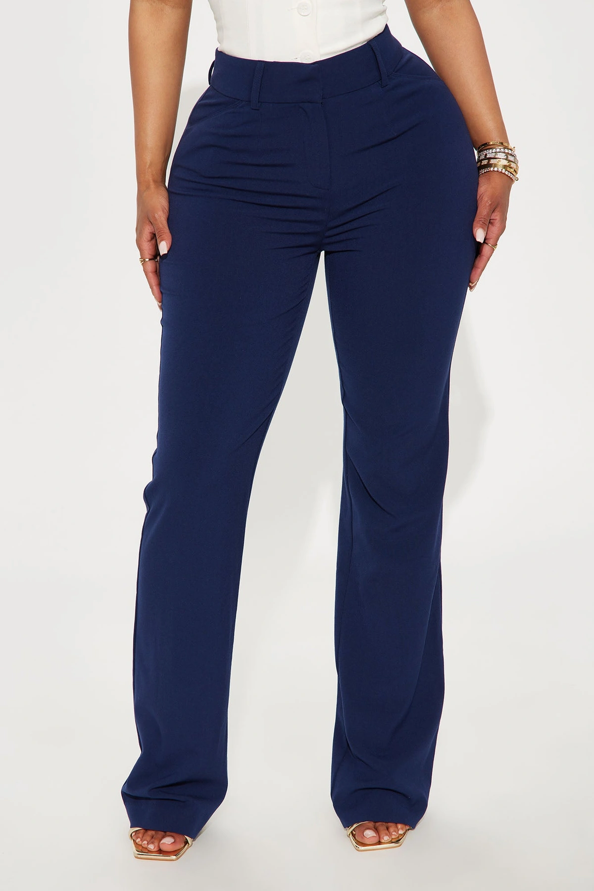 Tasha Dressy High Rise Pants - Navy — Azul-marinho