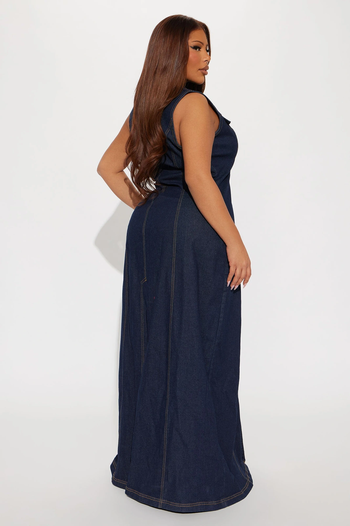 Deandra Denim Stretch Maxi Dress - Dark Denim — escuro Ganga