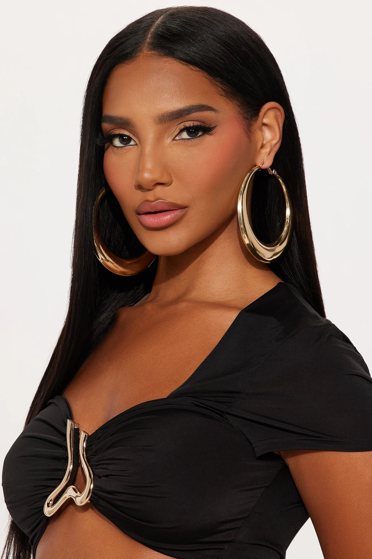 Catalina Oversized Hoop Earrings - Gold — Dourado