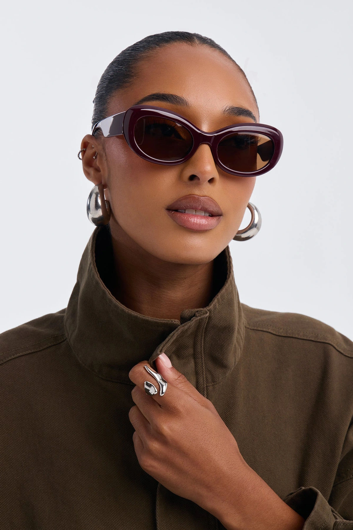 Hard To Avoid Sunglasses - Burgundy — Bordô