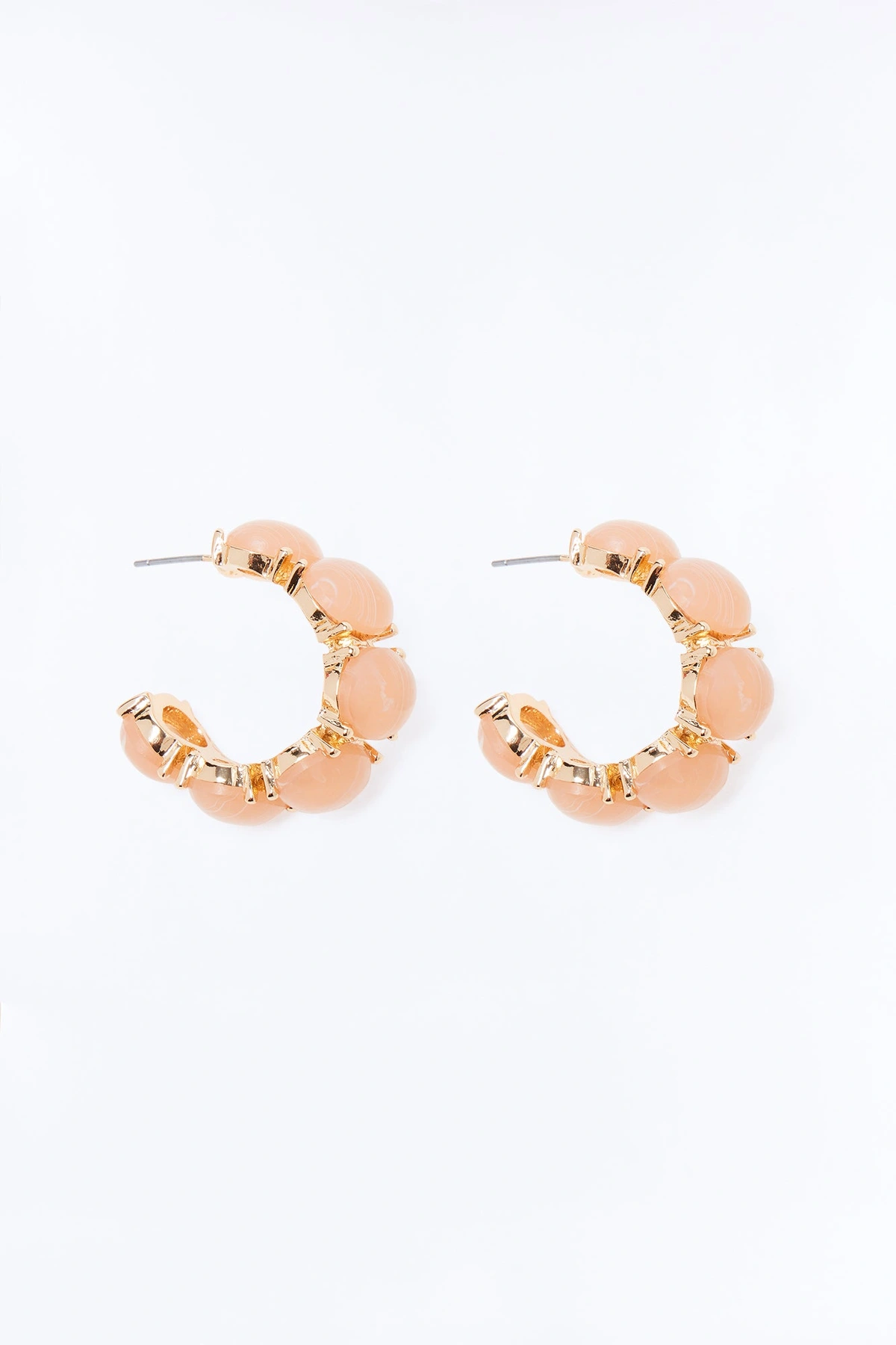 Coastal Getaway Hoop Earrings - Gold/Pink — Dourado/Rosa