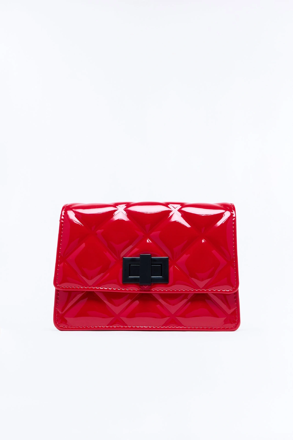 Statement Moment Faux Leather Crossbody Handbag - Red — Vermelho