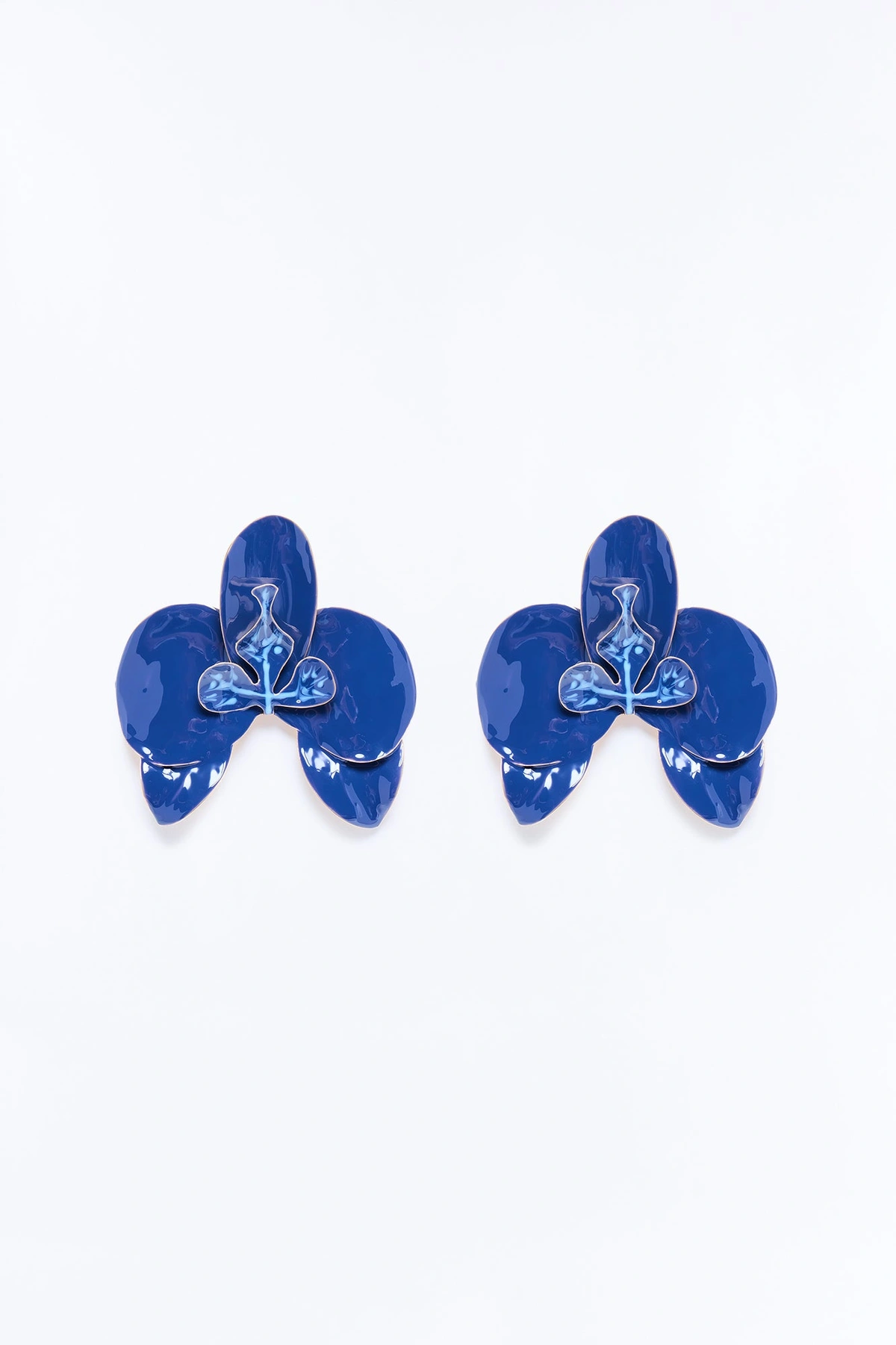Floral Fantasy Drop Earrings - Navy — Azul-marinho
