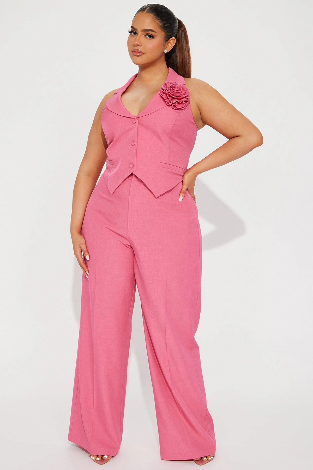 Elle Pant Set - Pink — Rosa