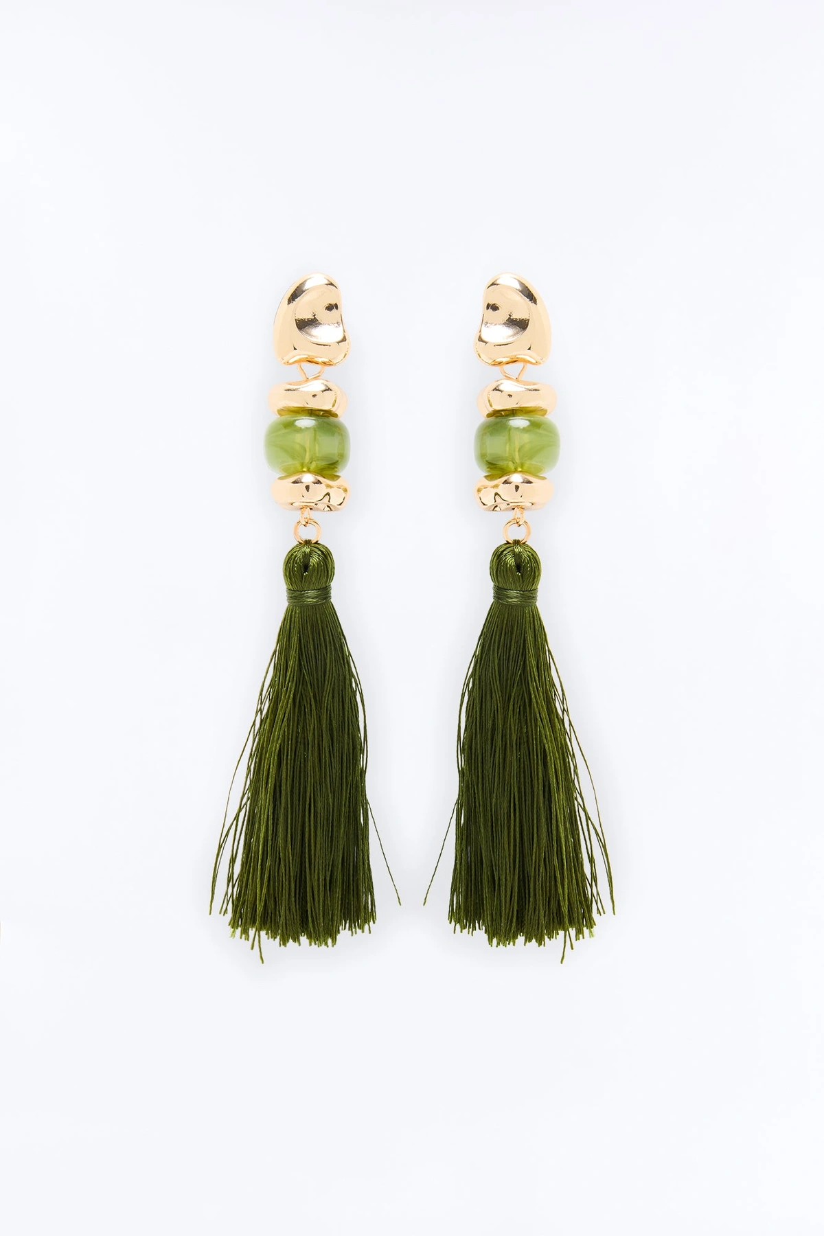 Serving Looks Drop Earrings - Gold/Green — Dourado/Verde