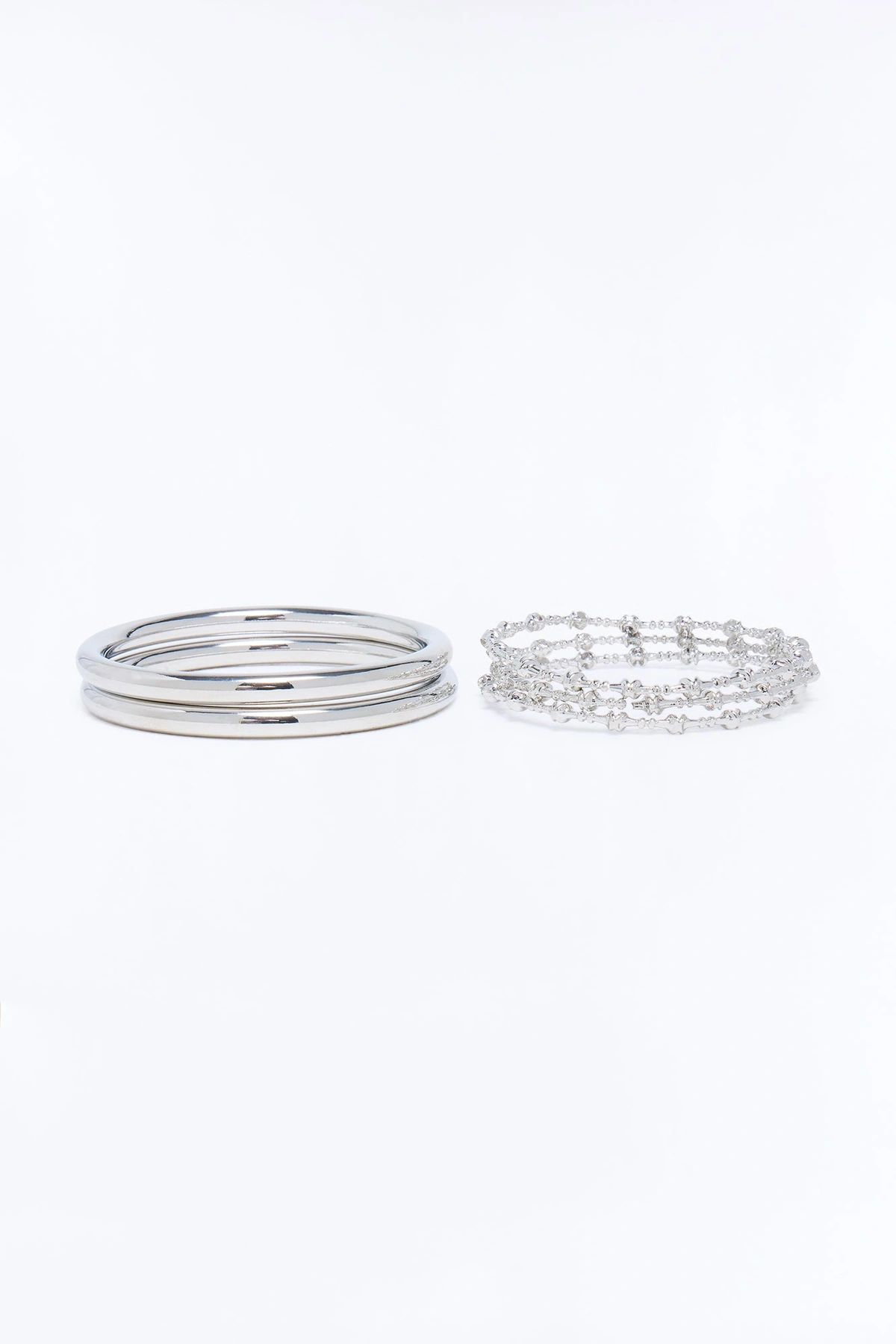 Polly 5 Piece Bangle Set - Silver — Prateado