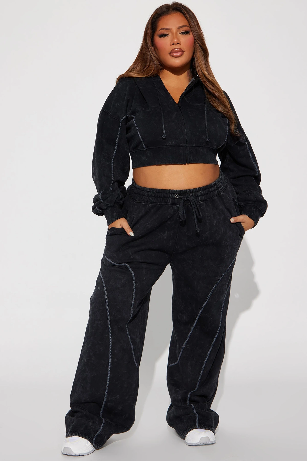 Norah Washed Lounge Pant - Black — Preto
