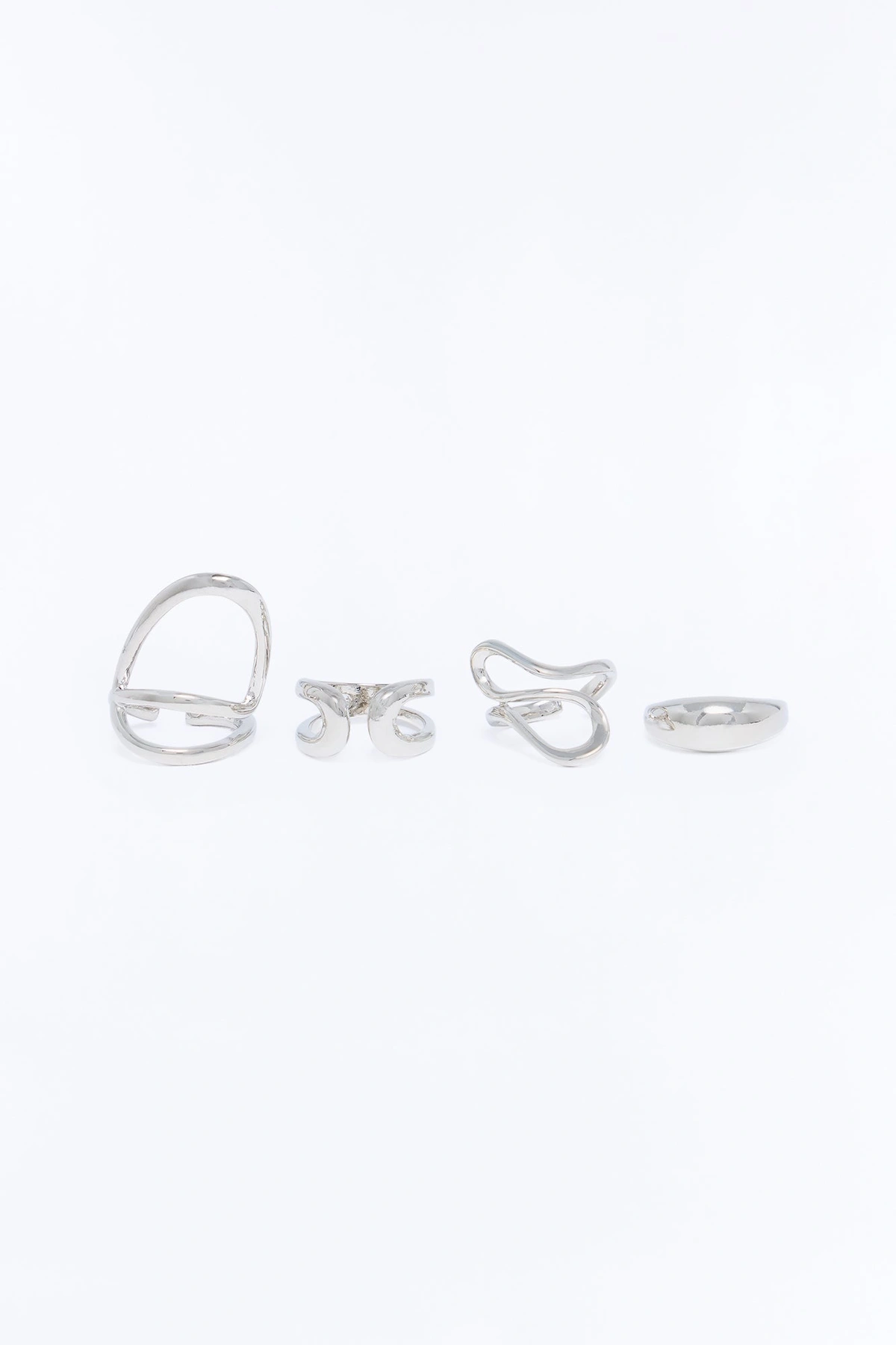 Just Like That 4 Piece Ring Set - Silver — Prateado