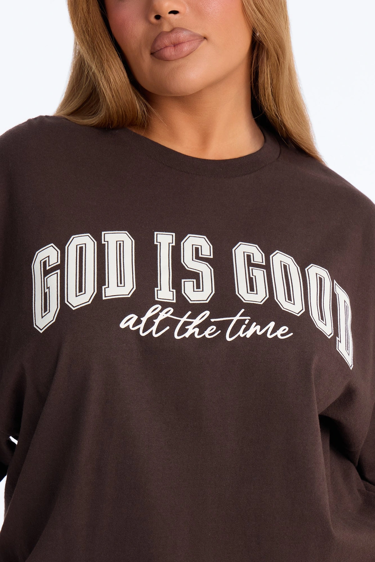 God Is Good All The Time Oversized Tee - Chocolate — Chocolate