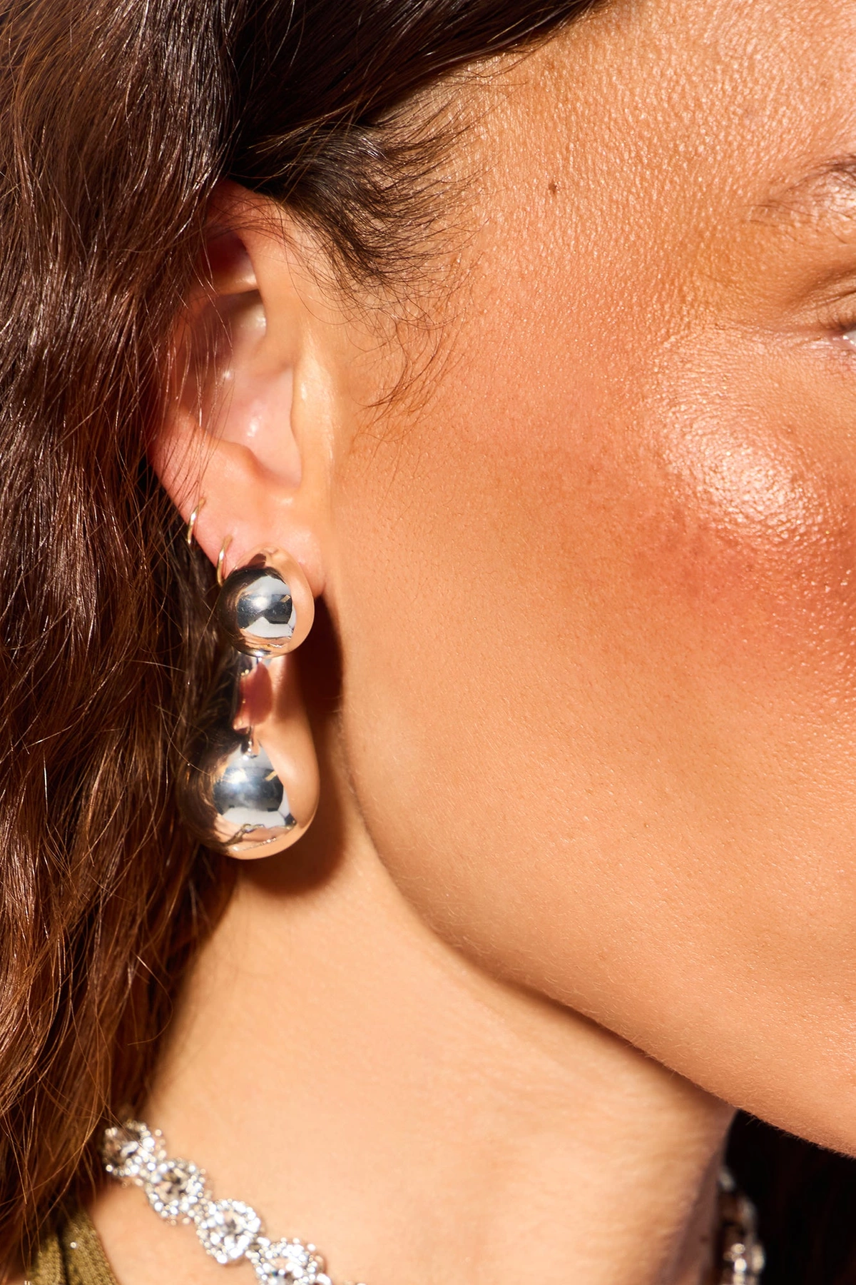 Let It Lean Hardware Drop Earrings - Silver — Prateado