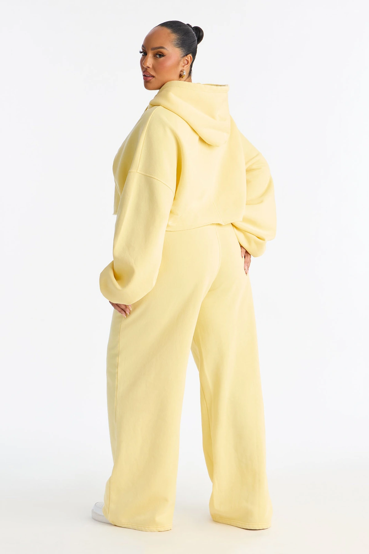On The Go Fleece Pant Set - Yellow — Amarelo