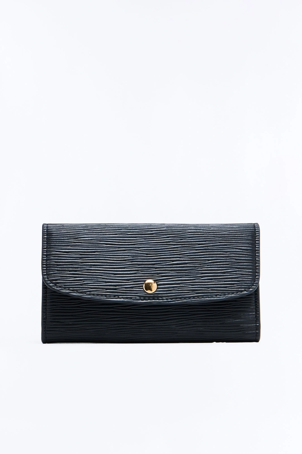 It's Giving Big Money Faux Leather Fold Over Wallet - Black — Preto