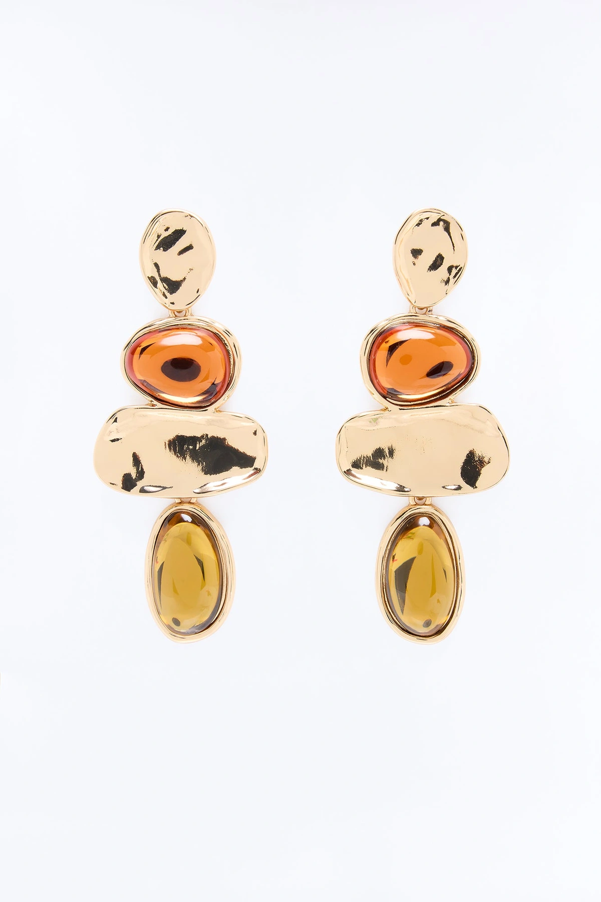 Last Licks Of Summer Drop Earrings - Gold/Orange — Dourado/Laranja