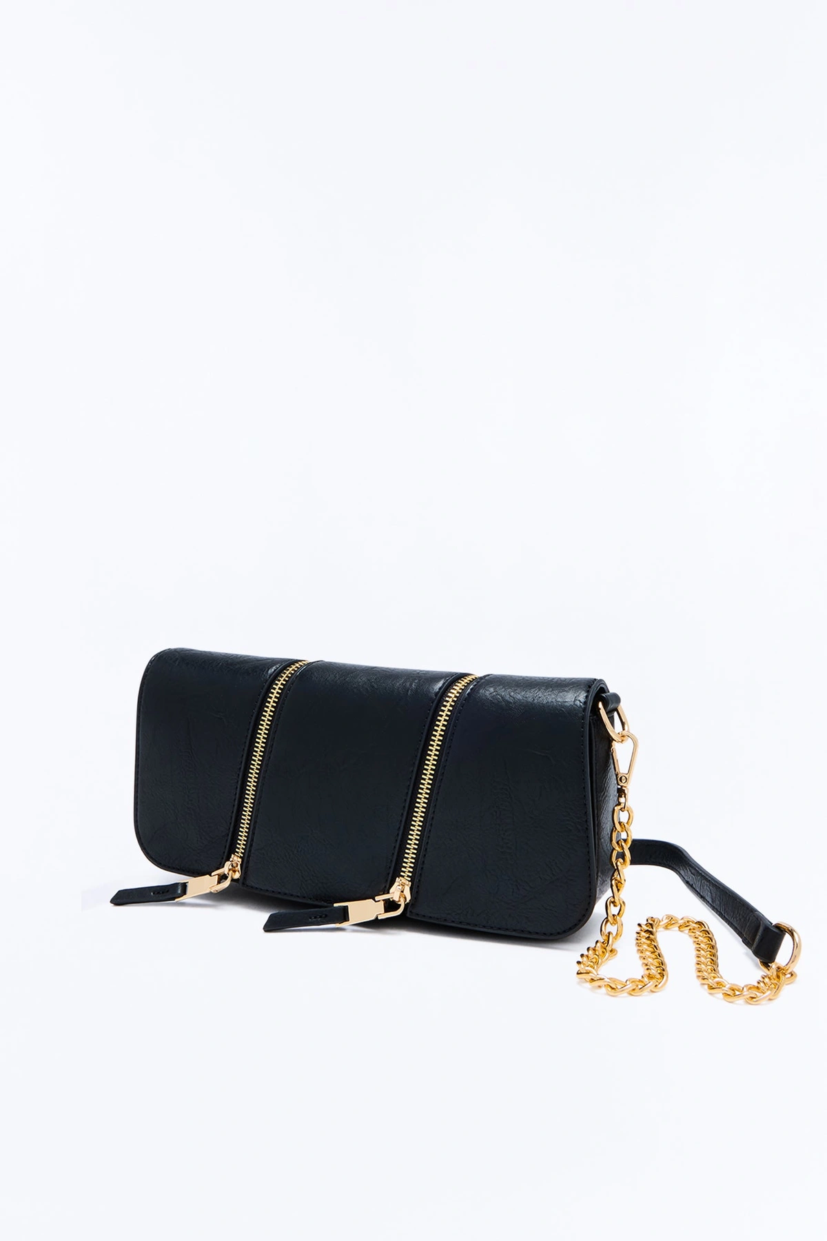 Just Zip It Faux Leather Crossbody Handbag - Black — Preto