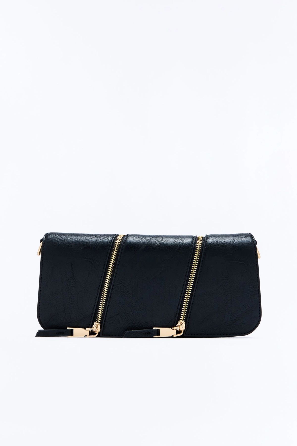 Just Zip It Faux Leather Crossbody Handbag - Black — Preto