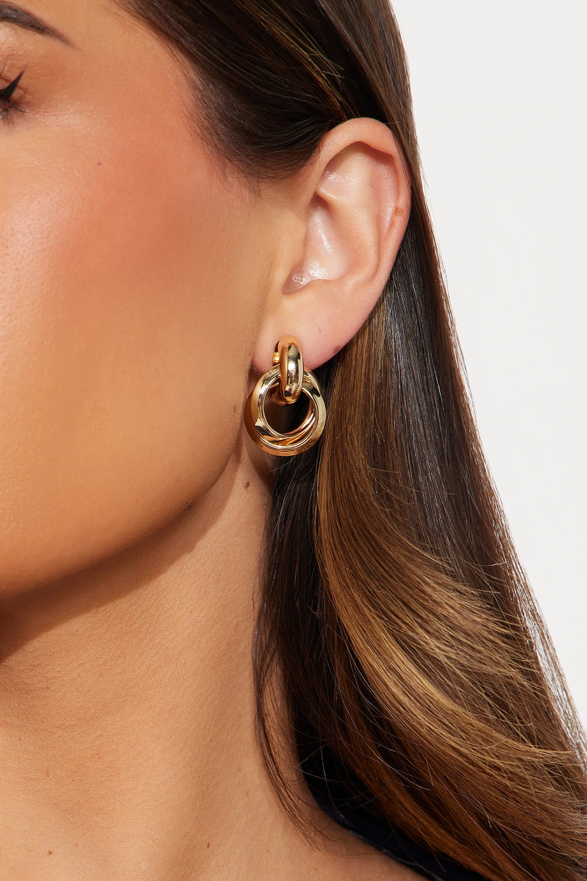 Mallory Knot Drop Earrings - Gold — Dourado