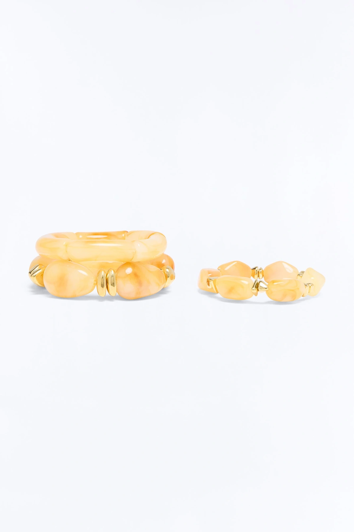 Limoncello 3 Piece Bracelet Set - Orange/combo — Laranja/combinação