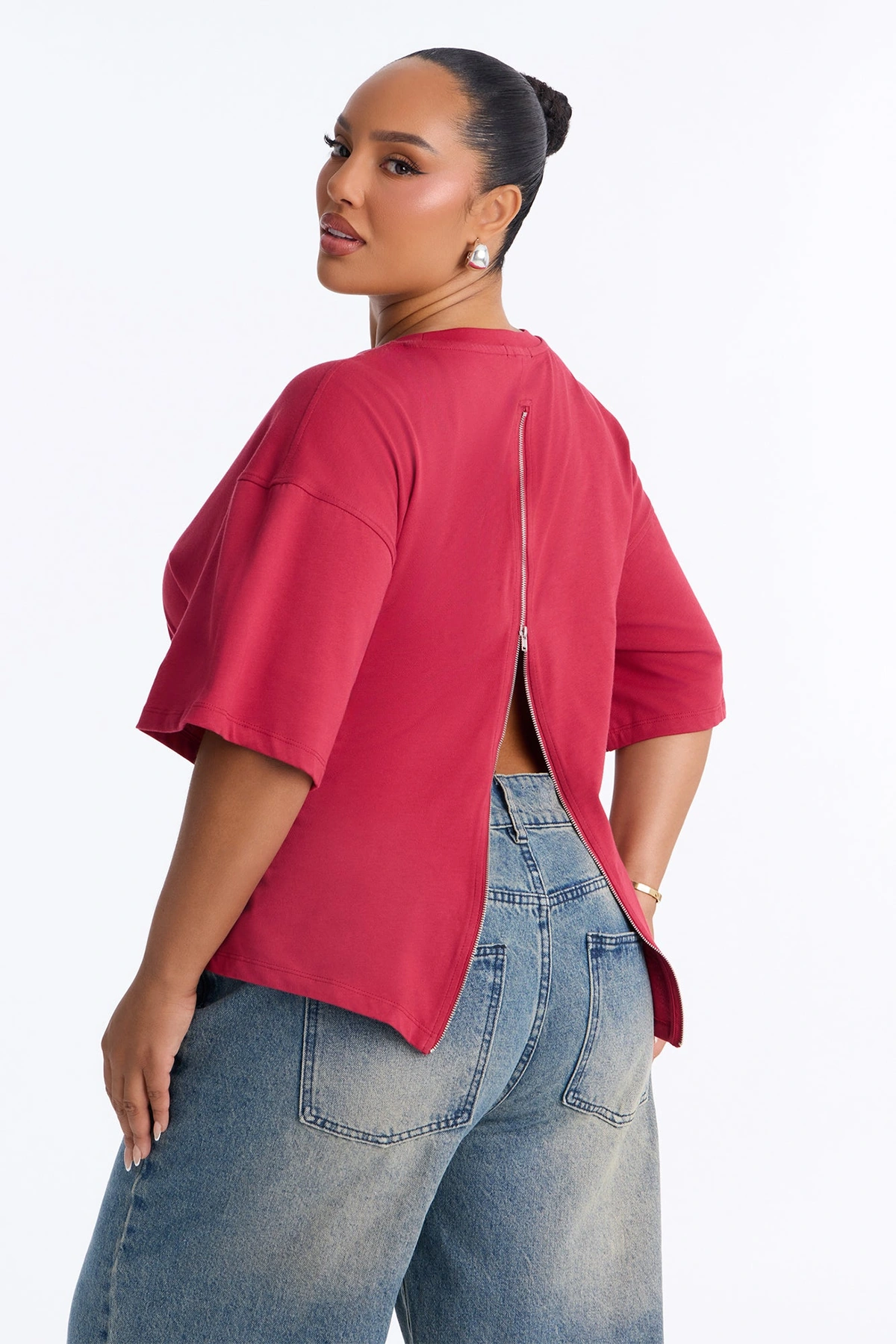 Jayden Fitted T-Shirt - Raspberry — Raspberry