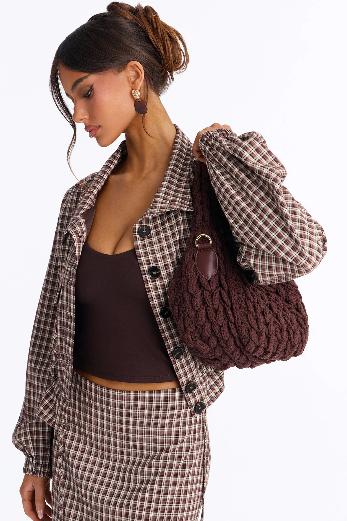 Knit Dreams Crochet Bag - Brown — Castanho