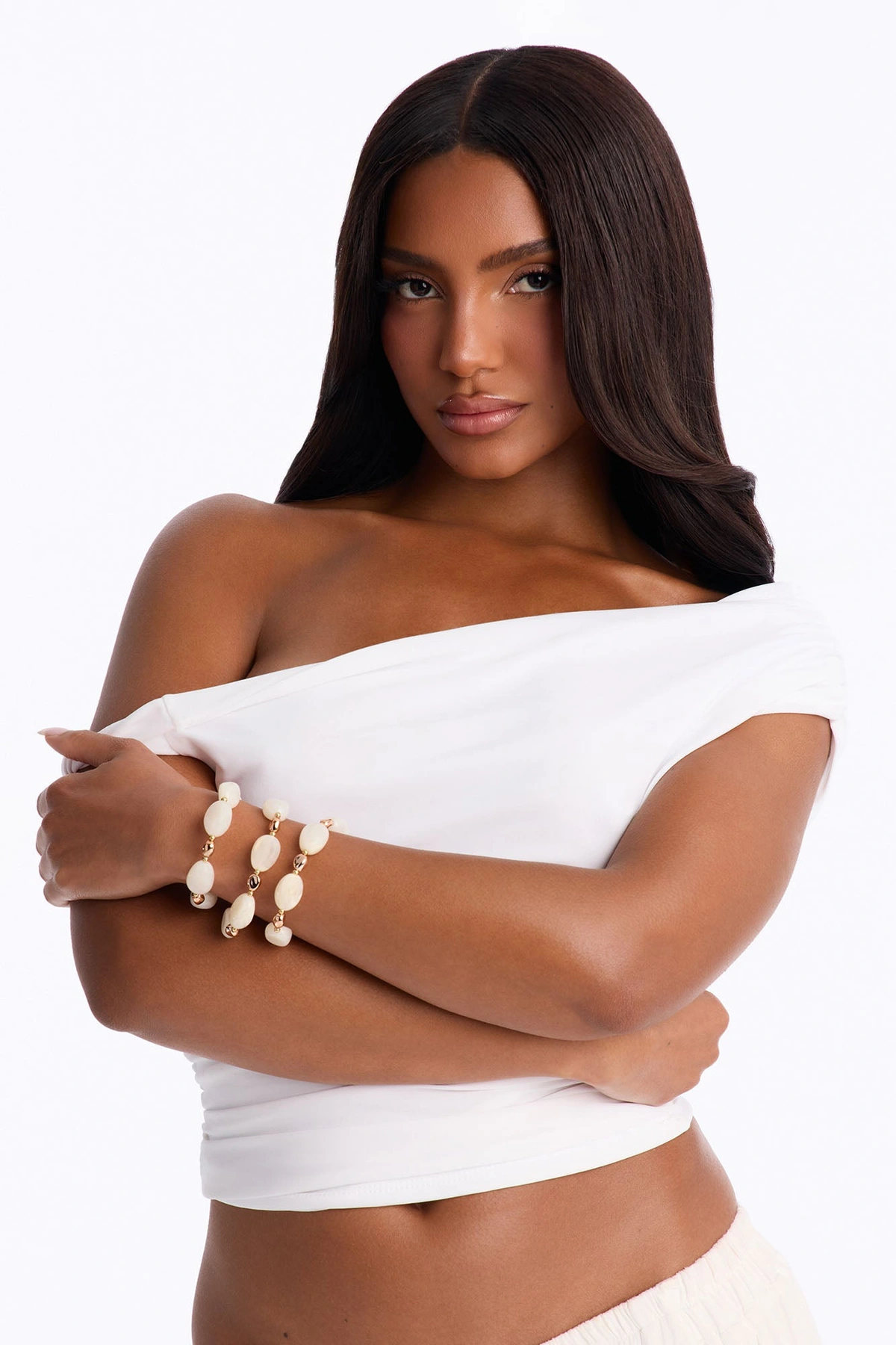 On Vacation 3 Piece Bracelet Set - White — Branco