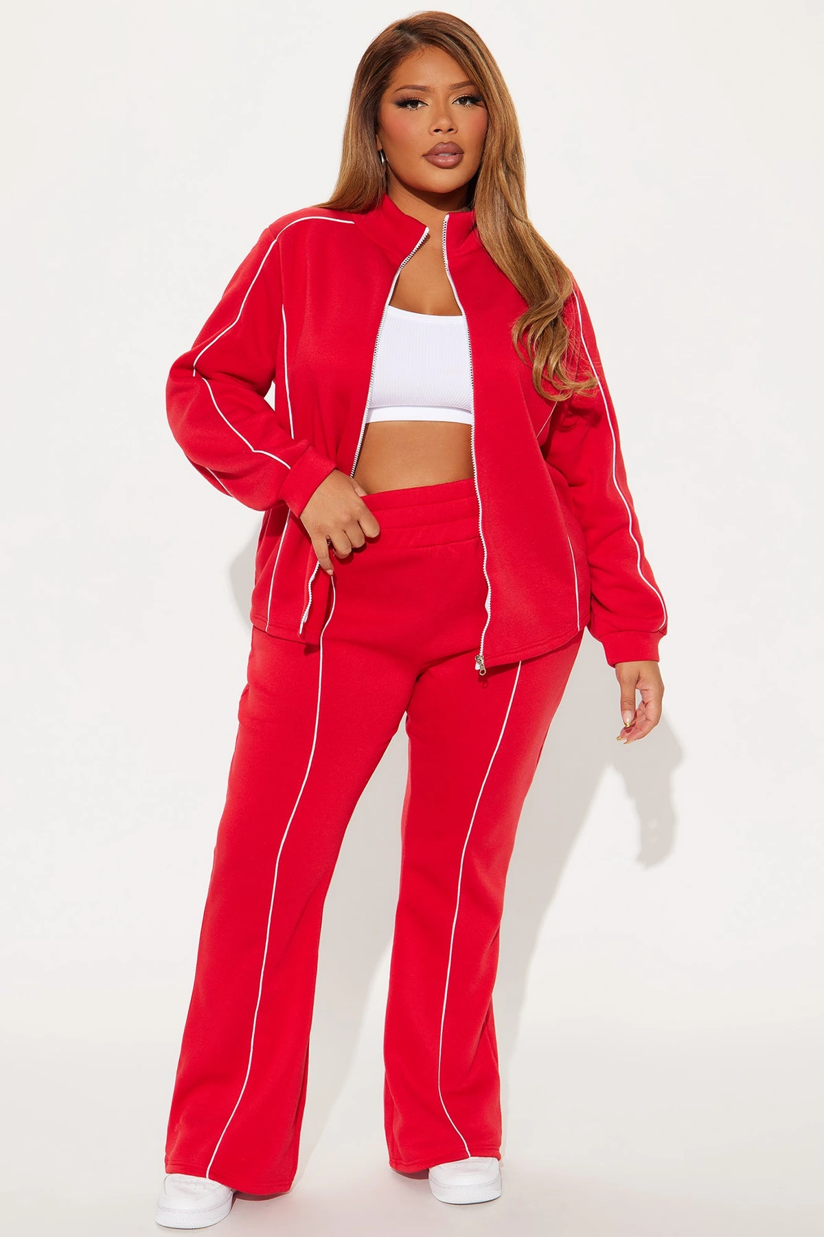 Kassidy Fleece Pant Set - Red — Vermelho