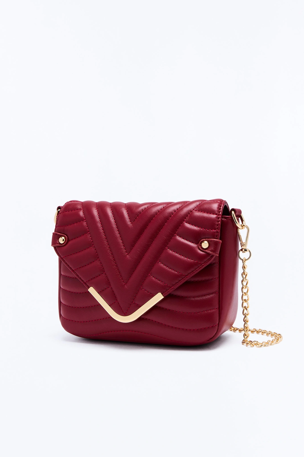 The Night Is Young Faux Leather Crossbody Handbag - Burgundy — Bordô