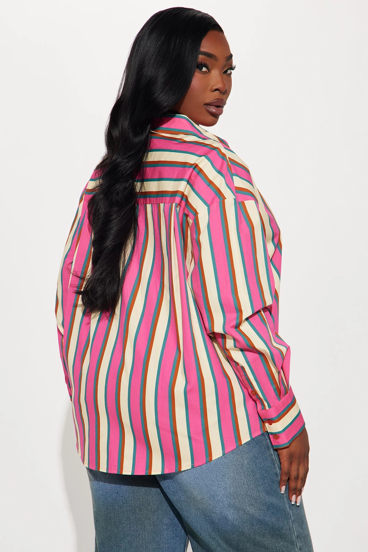 I'm The Main Topic Striped Shirt - Pink/combo — Rosa/combinação