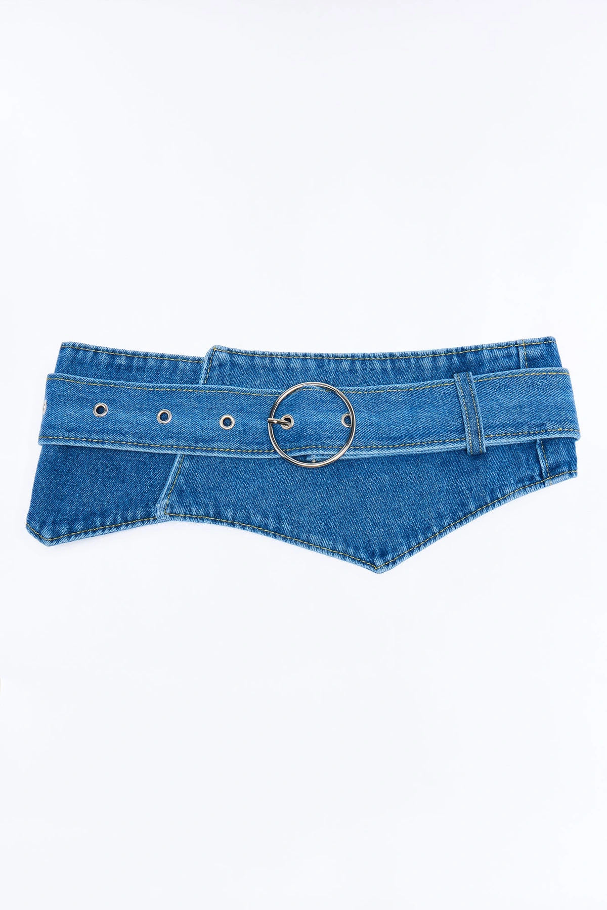 Sculpted In Denim Corset Belt - Denim — Ganga