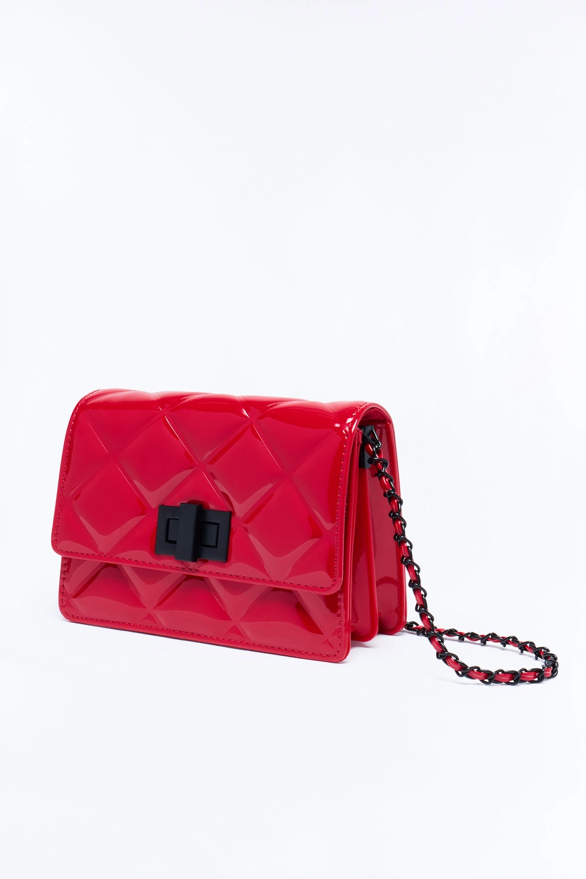 Statement Moment Faux Leather Crossbody Handbag - Red — Vermelho