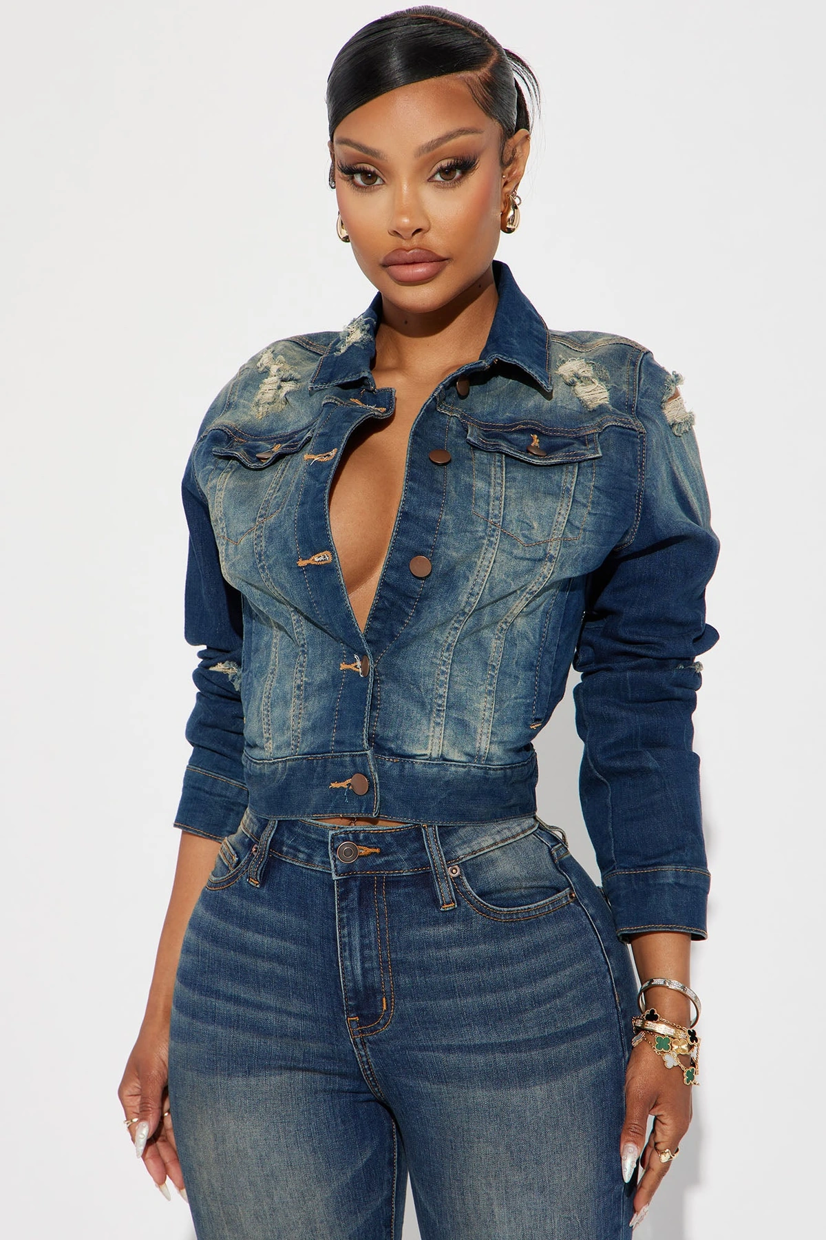 Kelly Denim Jacket - Dark — escuro