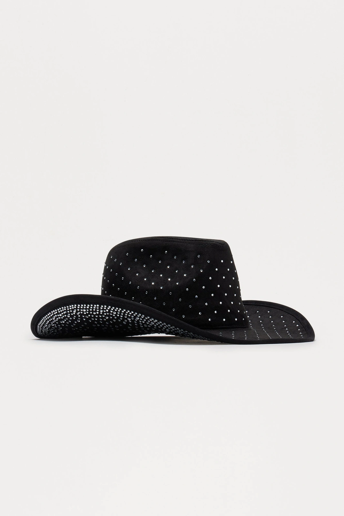 Don't Be Simple Rhinestone Cowboy Hat - Black — Preto
