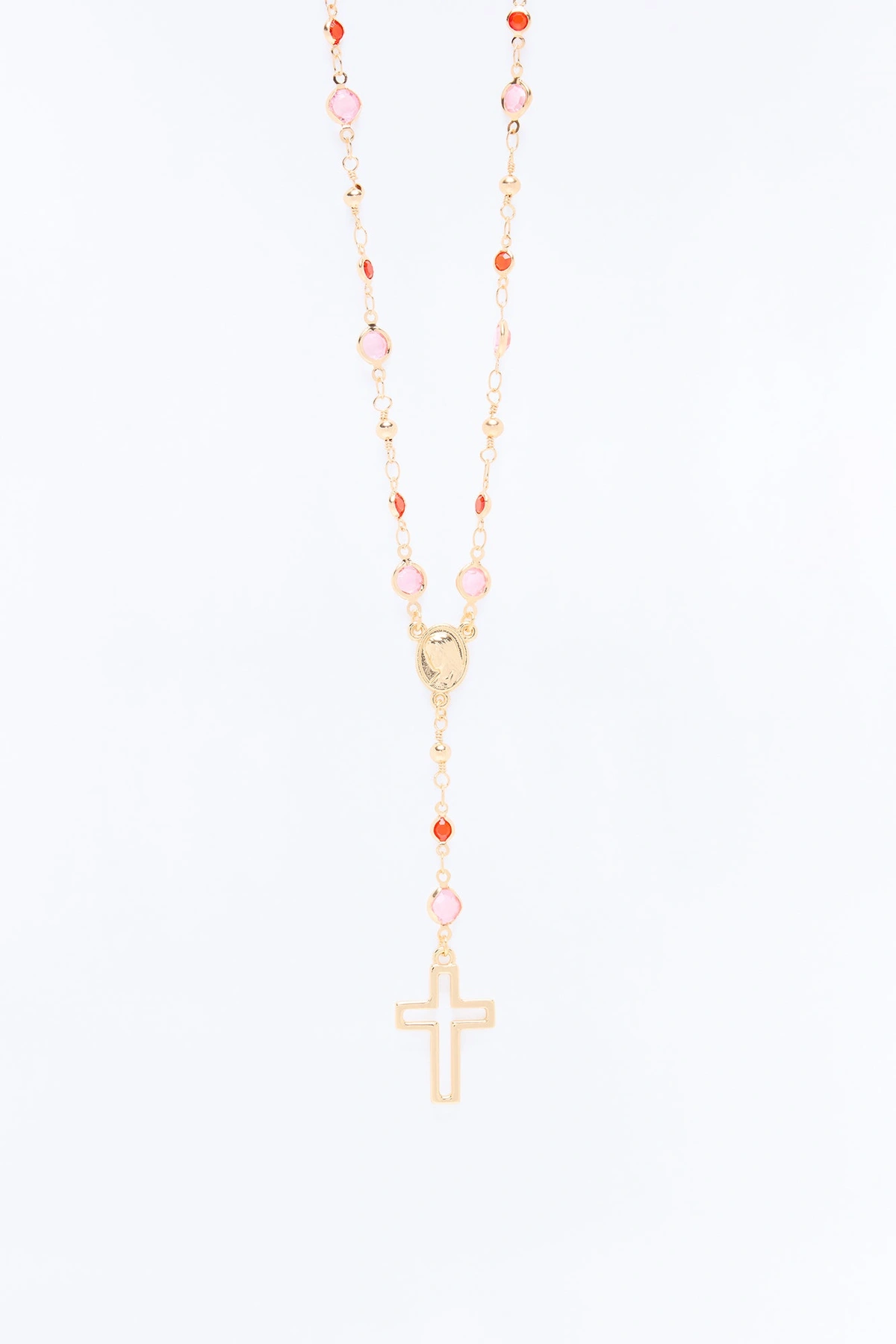 Worry Less Lariat Necklace - Pink/combo — Rosa/combinação