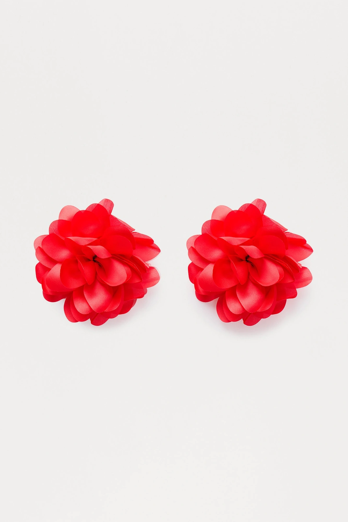Lovers Rose Floral Drop Earrings - Red — Vermelho