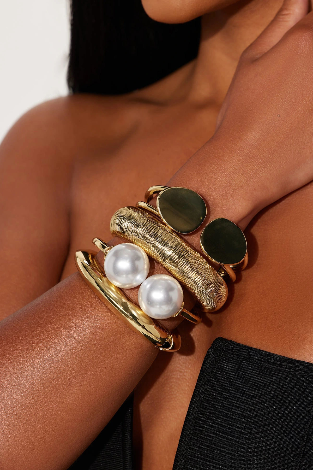 These Days Statement 4 Piece Bracelet Set - Gold — Dourado