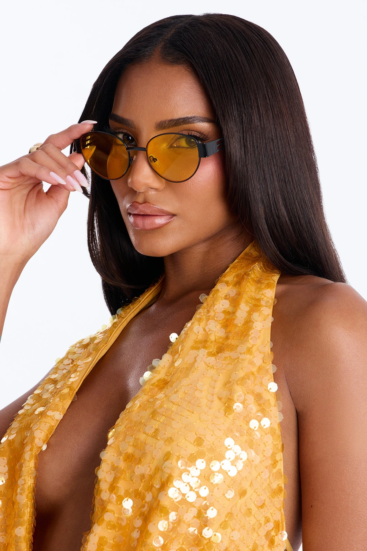 Latte Sipping Sunglasses - Black/Yellow — Preto/Amarelo