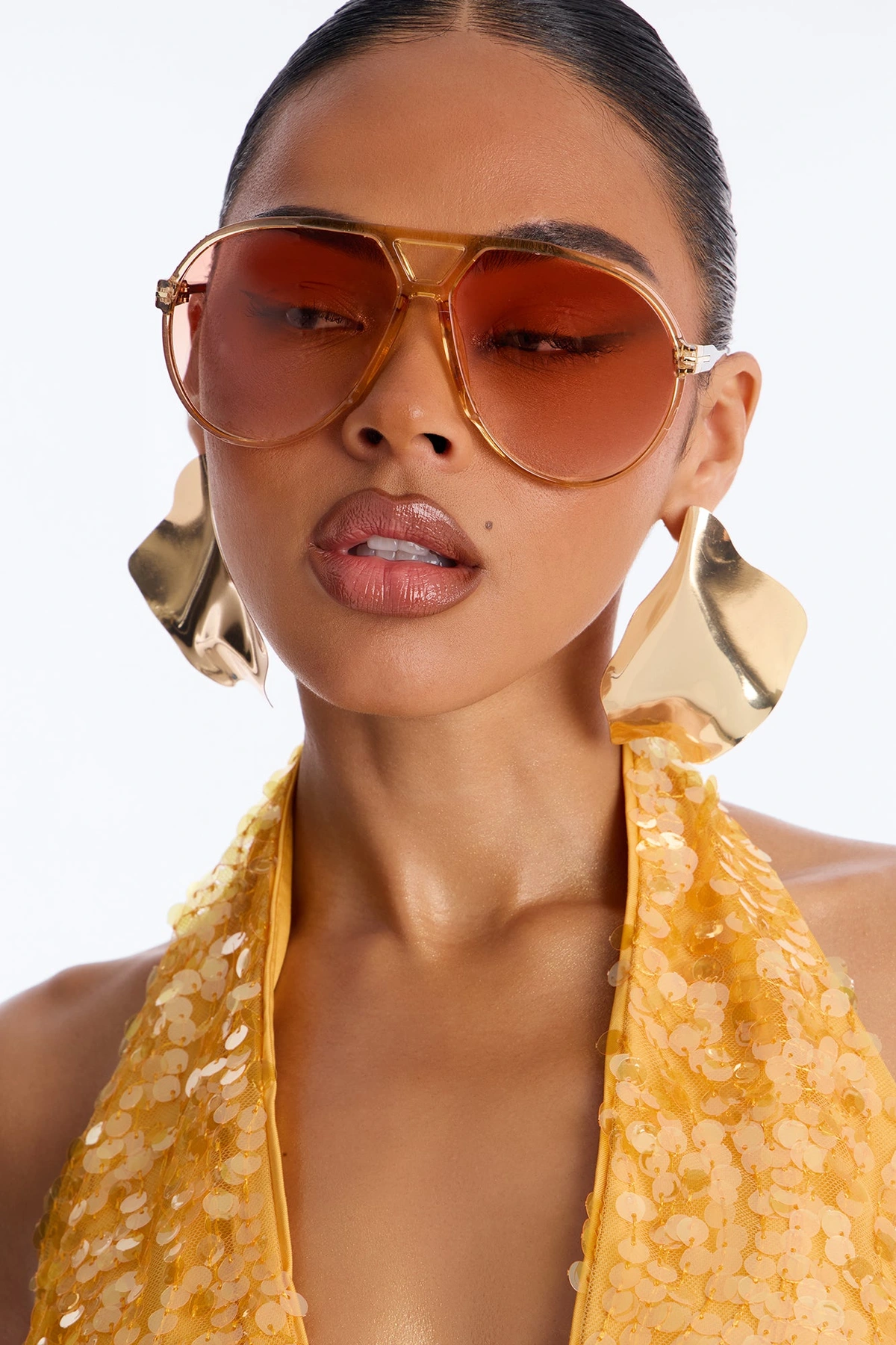 Thick Heat Aviator Sunglasses - Orange/combo — Laranja/combinação