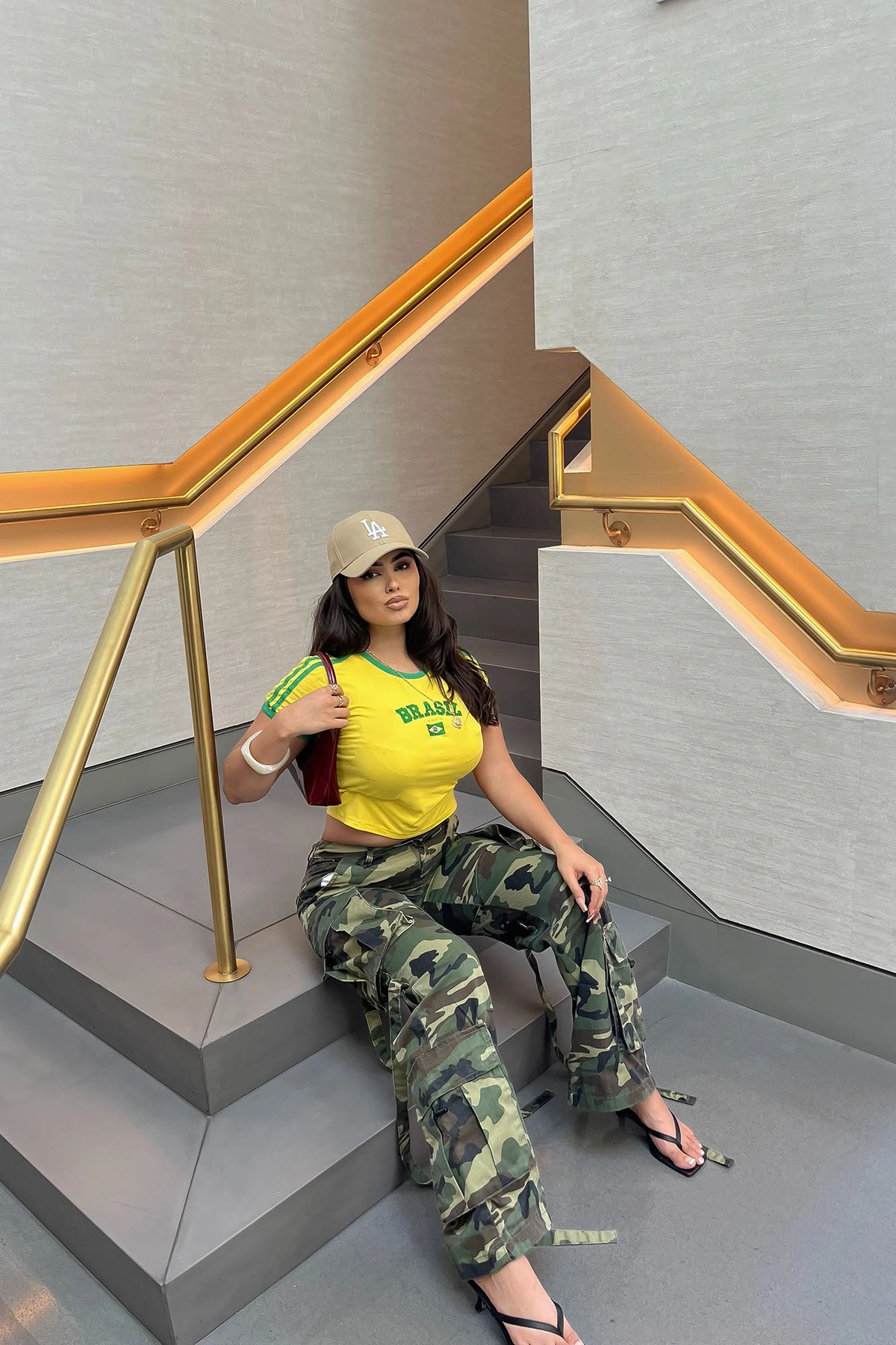 Level You Up Camo Cargo Pant - Olive/combo — Verde-azeitona/combinação