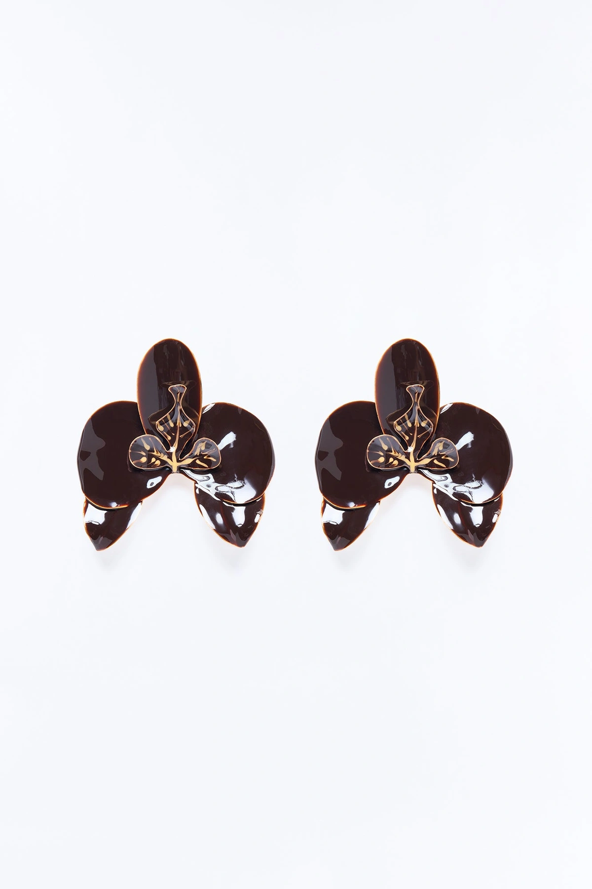 Floral Fantasy Drop Earrings - Brown — Castanho