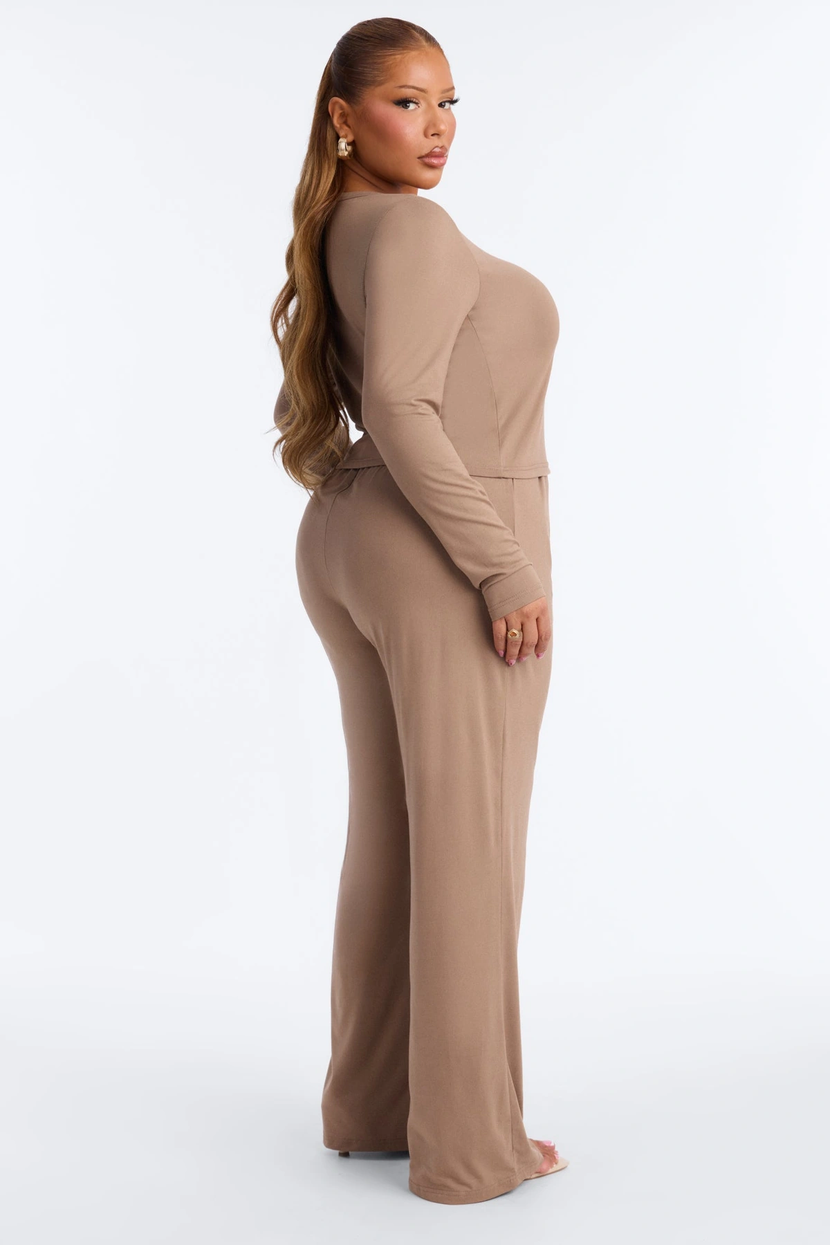 Lazy Morning Pant Set - Taupe — Bege acinzentado