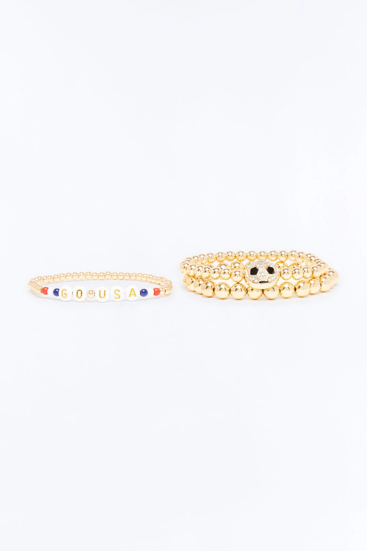 Go USA Soccer 3 Piece Bracelet Set - Gold/combo — Dourado/combinação