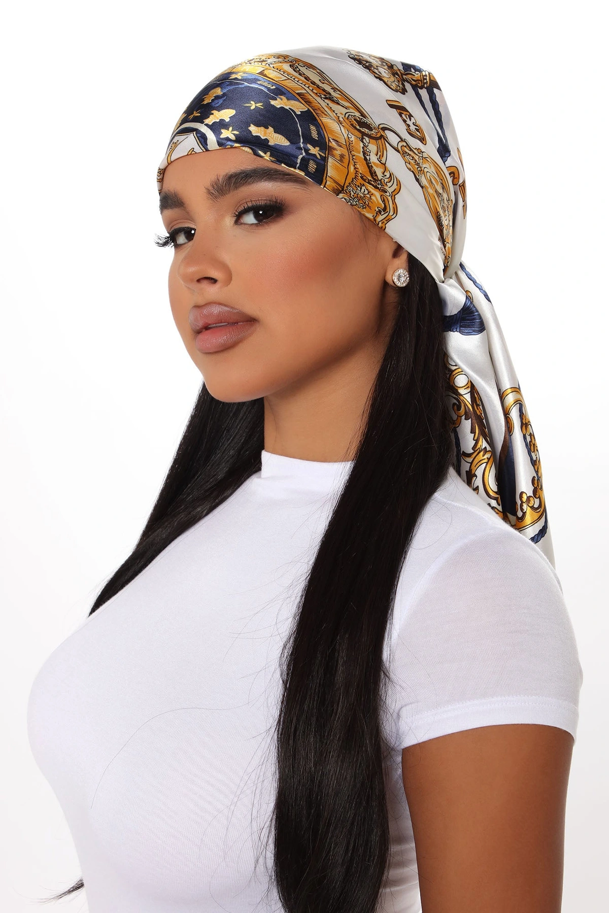 Just Want You Head Scarf - Navy/ Combo — Azul-marinho/ combinação