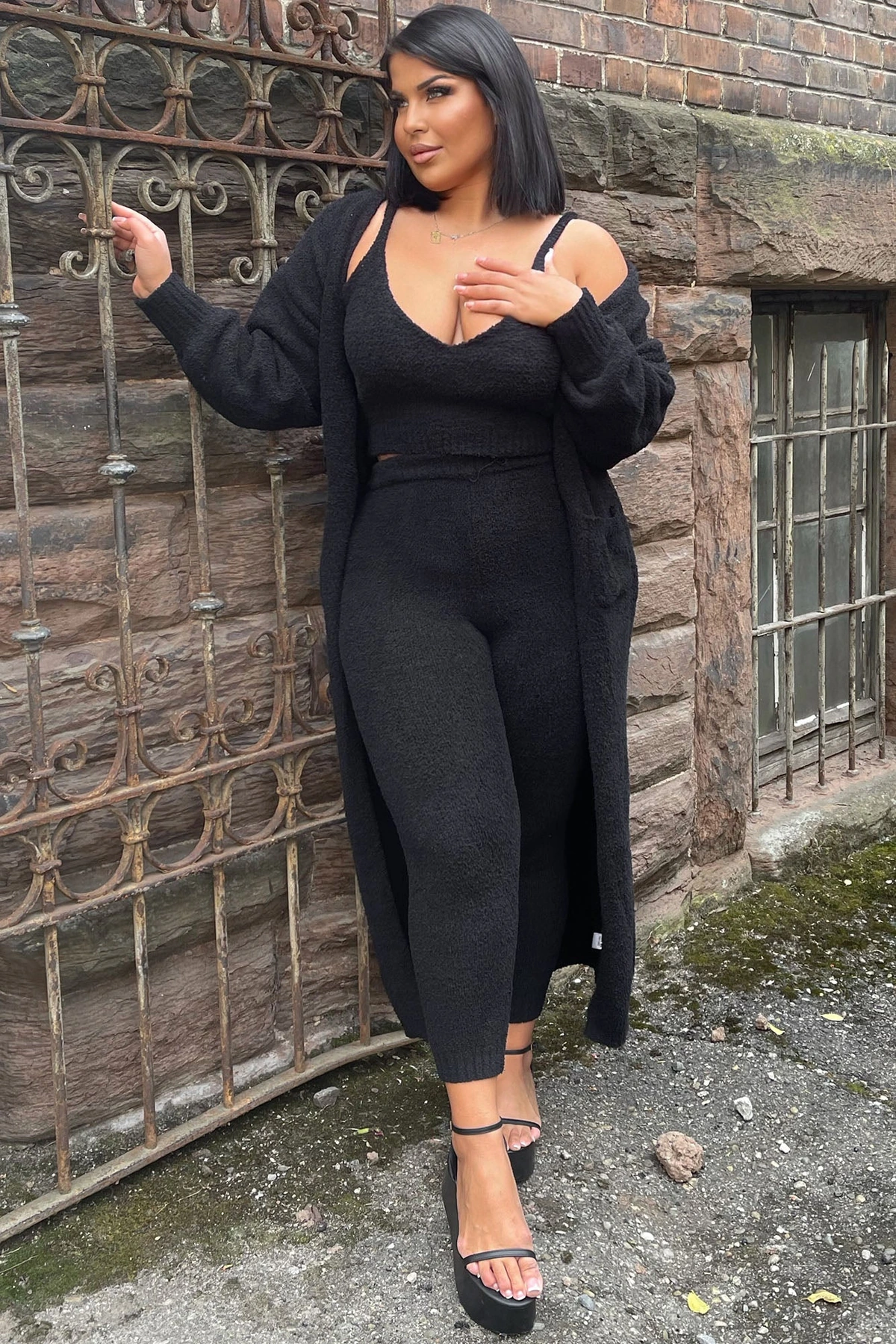 Living In It 3 Piece Legging Set - Black — Preto
