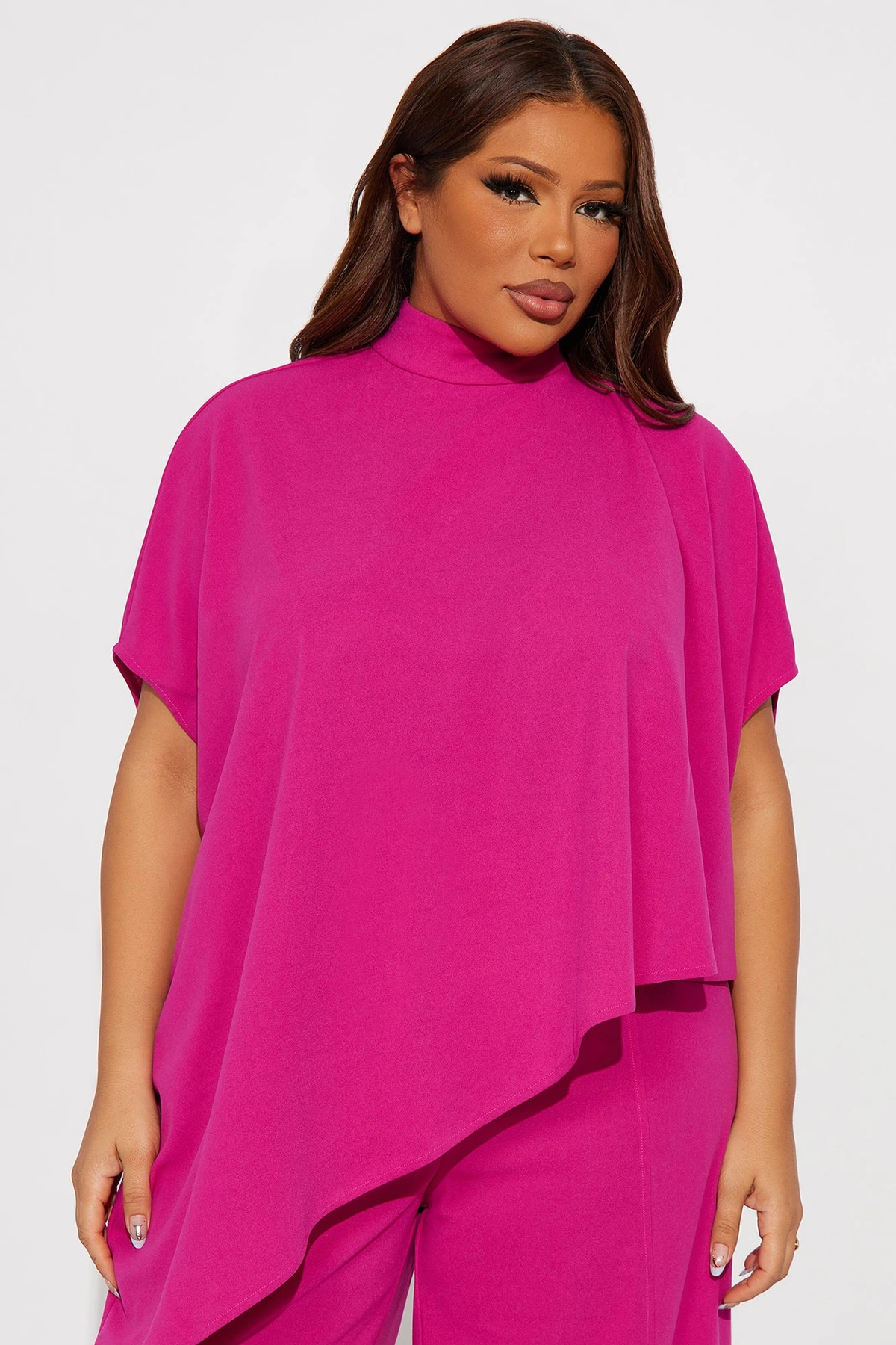 Diana Draped Pant Set - Magenta — Magenta