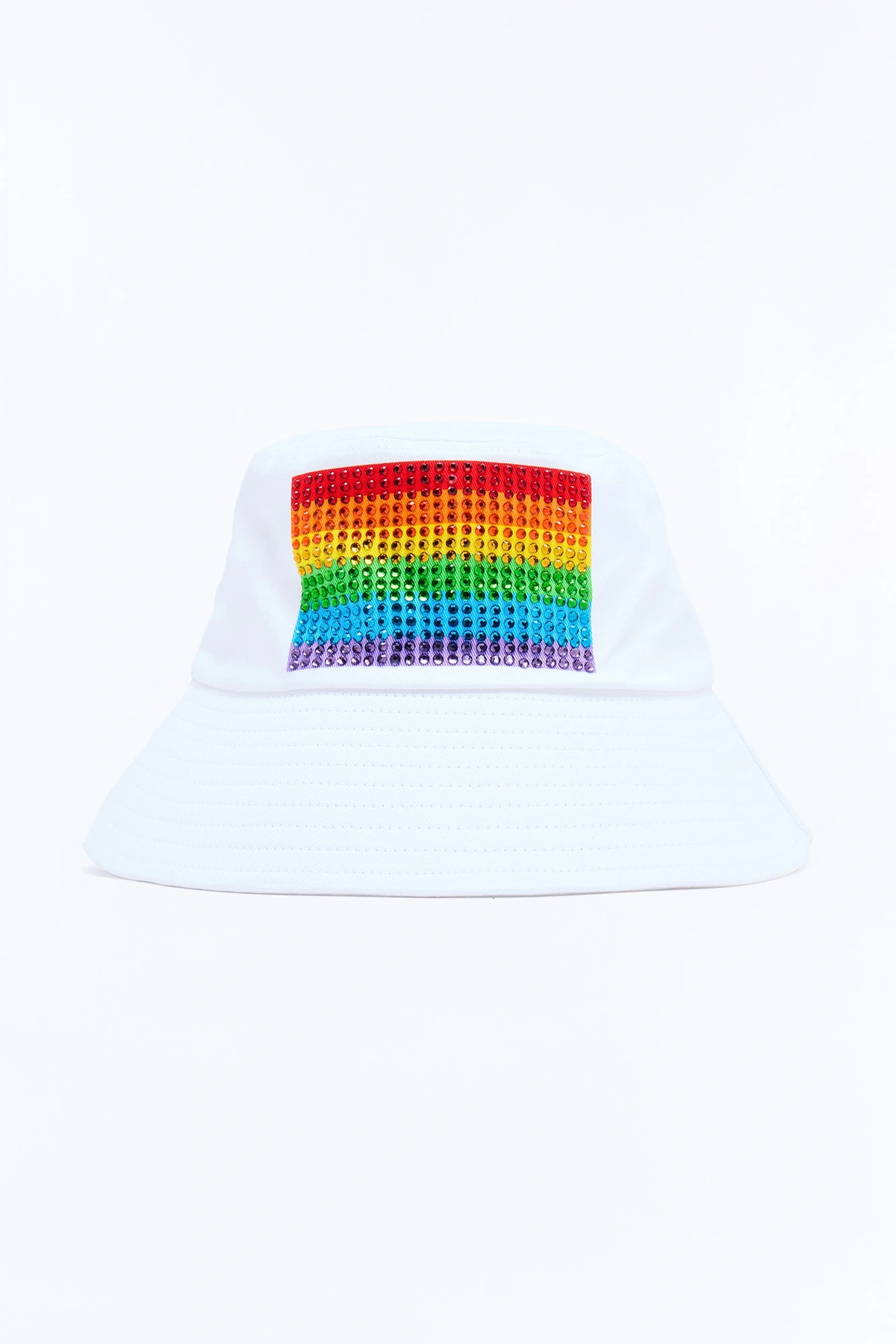 Love Sparkles Rhinestone Bucket Hat - White/combo — Branco/combinação