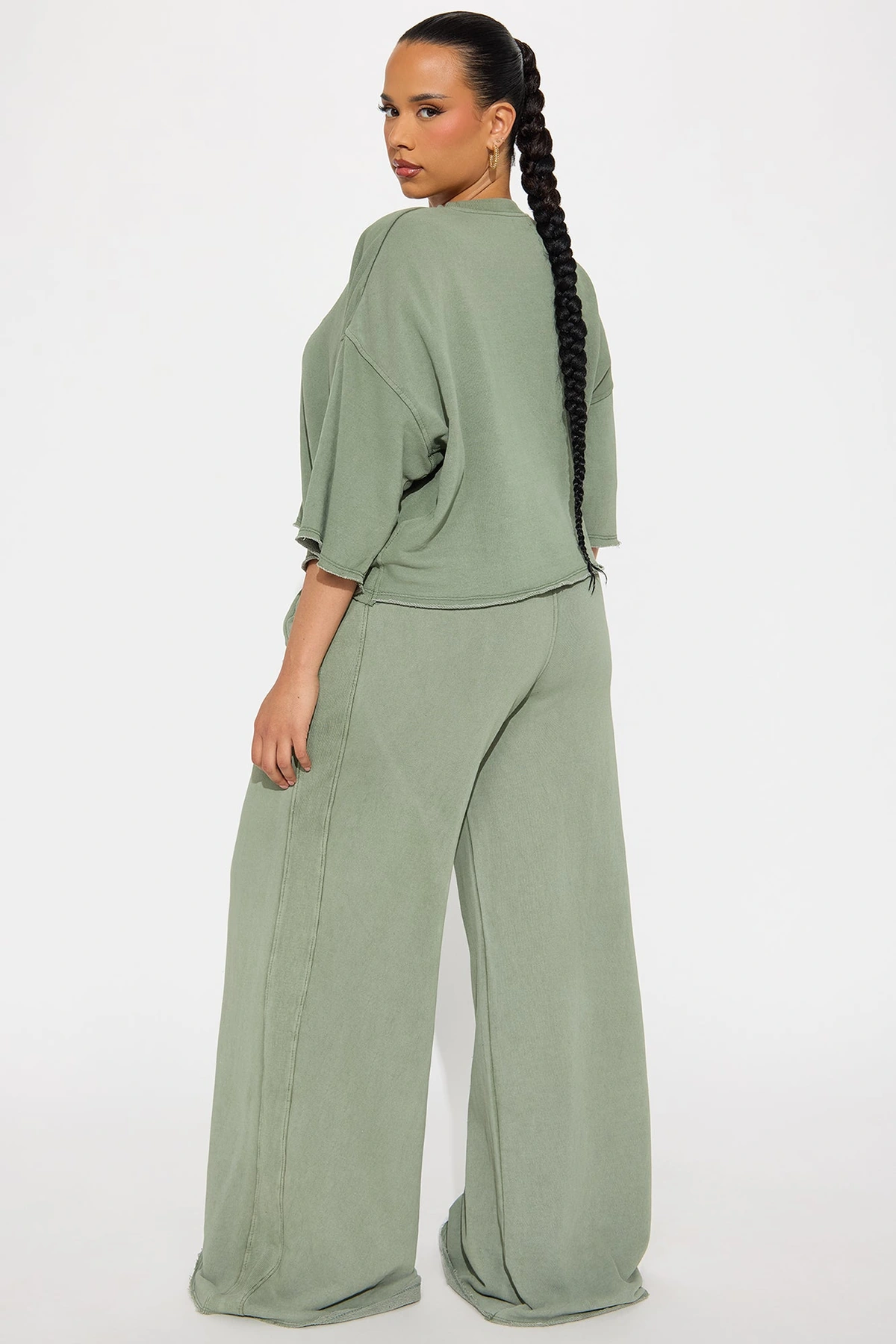 Strollin' Around Pant Set - Sage — Verde-sálvia