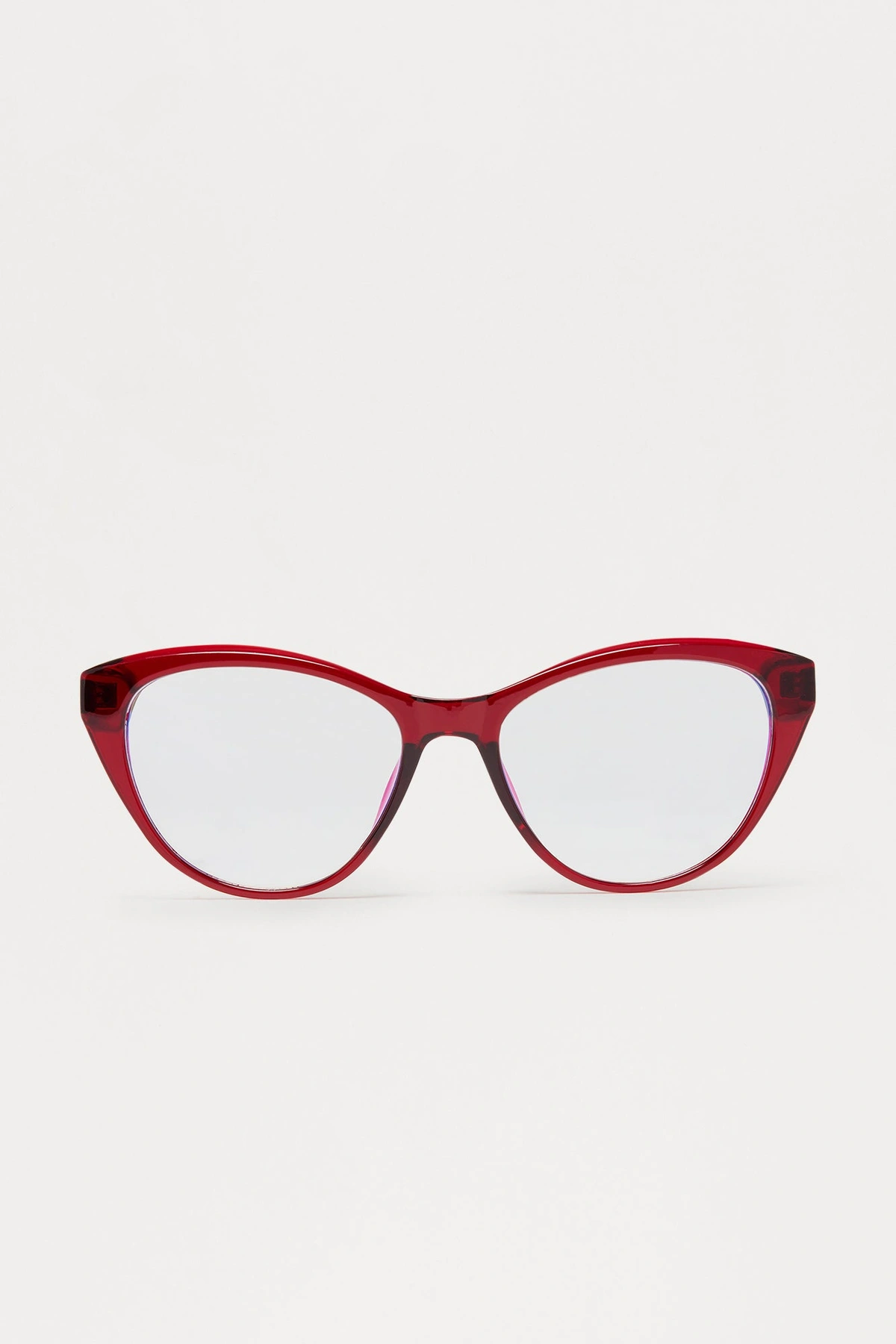 Heart Eyes Cat Eye Blue Light Glasses - Red — Vermelho