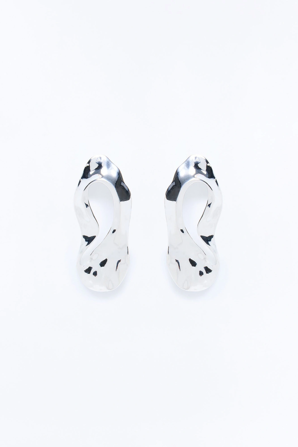 Alina Abstract Drop Earrings - Silver — Prateado
