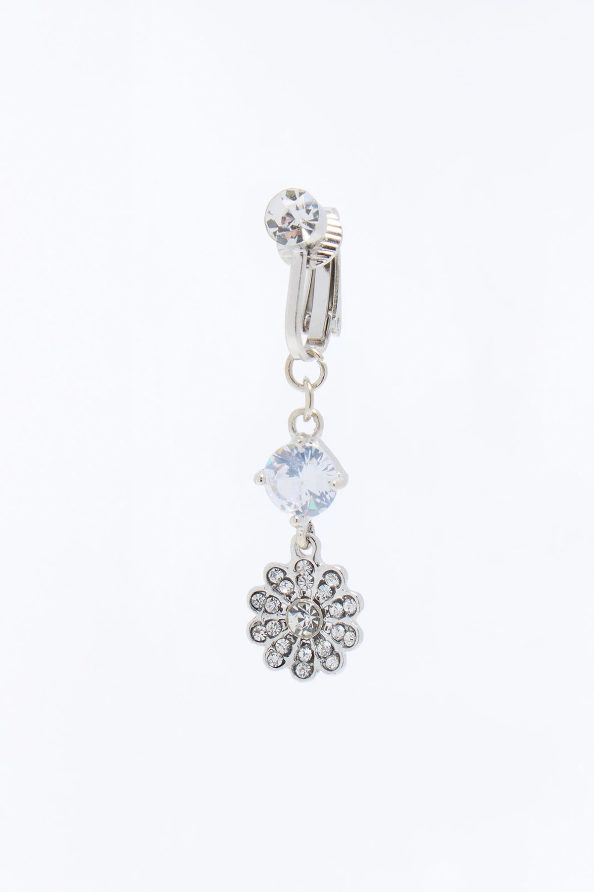 Always Blooming Clip On Belly Ring - Silver — Prateado