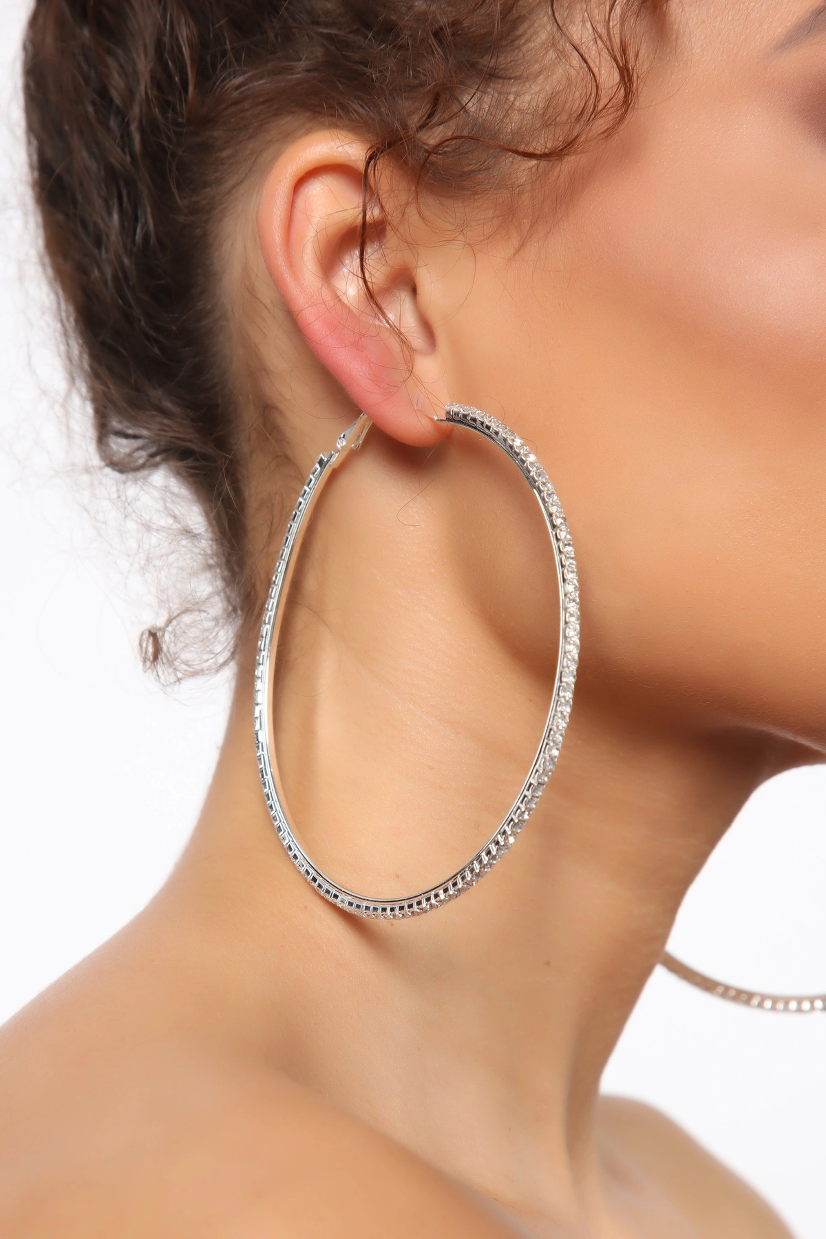 Katherine Hoop Earrings - Silver — Prateado