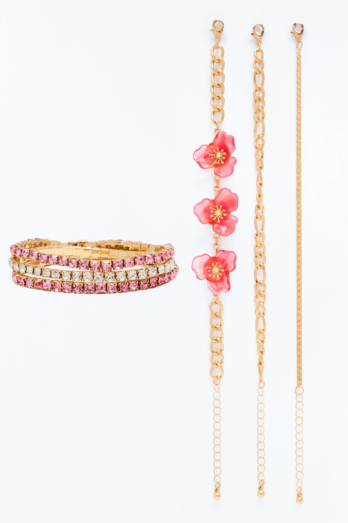 Perfect Floral Vibes 6 Piece Bracelet Set - Pink — Rosa